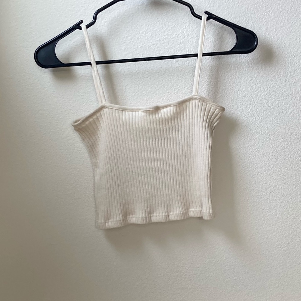 Brandy Melville Cream Square Neck Cropped Tank